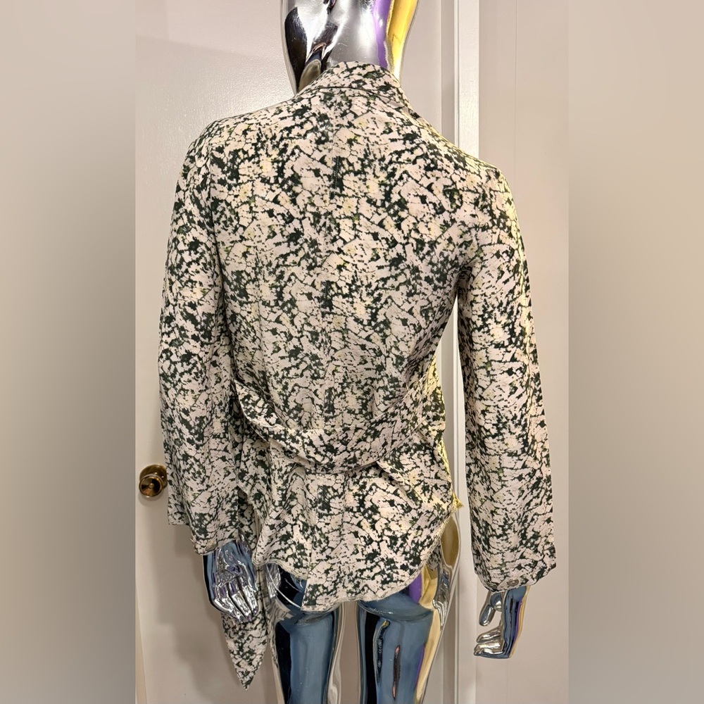 Nanushka - Cream Silk Blouse Green w/Yellow - Picture 3 of 5